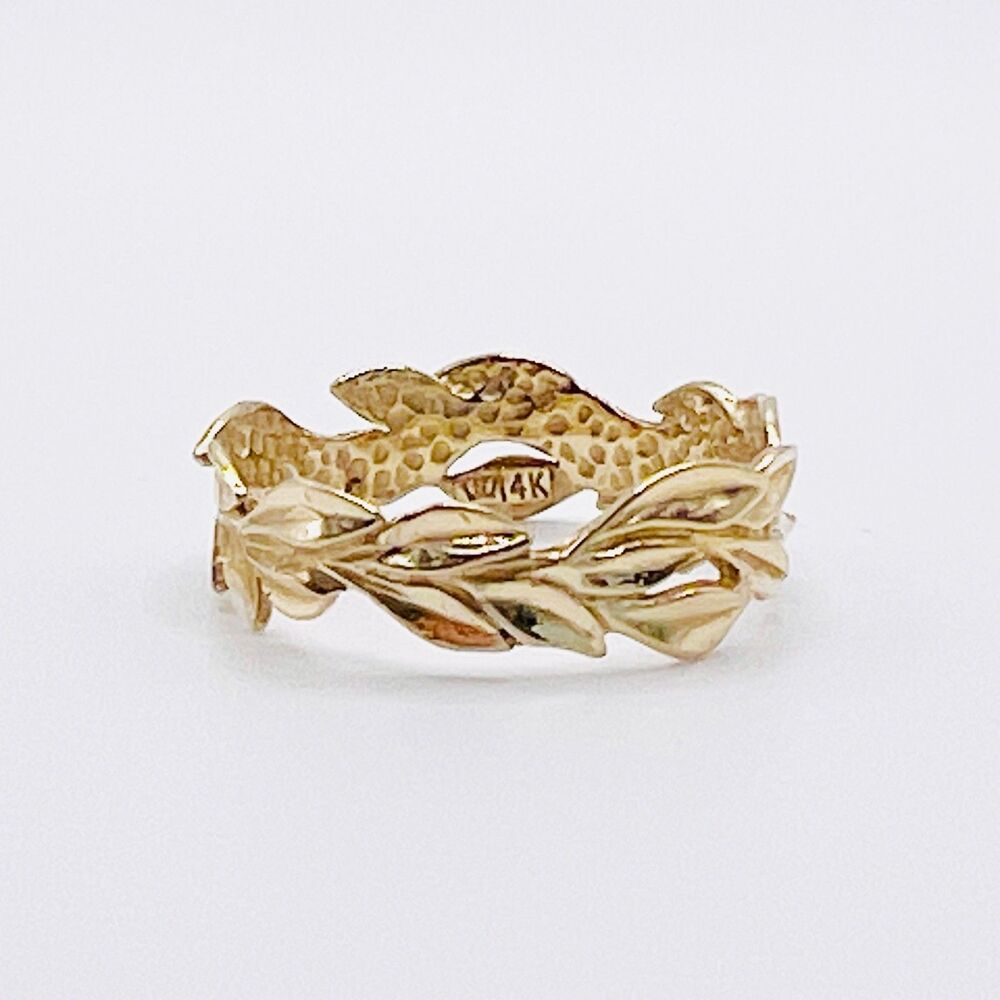 Na Hoku 14K Yellow Gold Leaf Ring Band Size 6.25 Signed - Picture 2 of 11